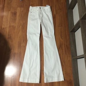 Abercrombie white bootcut jeans